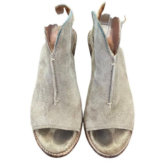 Frye Carolina Ash Womens Suede Leather Slingback Chunky Heel Shoes Booties sz 6 - Picture 6 of 16